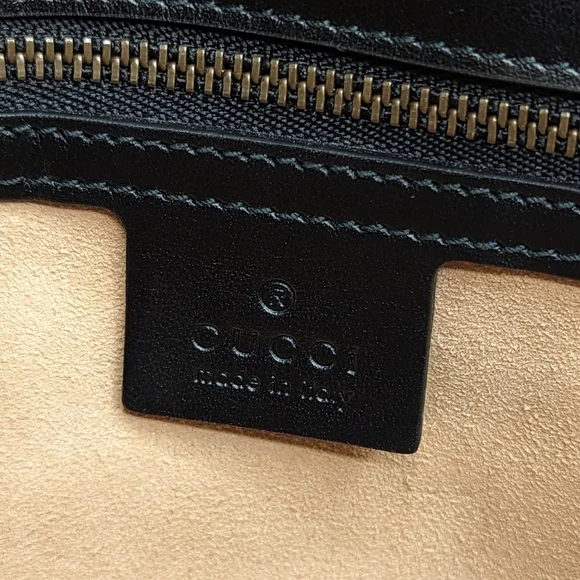 Authentic Gucci Black Leather Marmont Small Flap Shoulder Chain Crossbody Bag - Picture 11 of 13